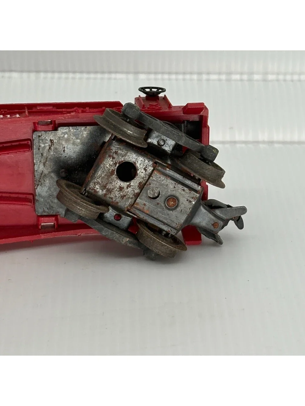 Vintage Lionel 6414 Red Auto Loader Flatcar O Gauge Train Car For Repair